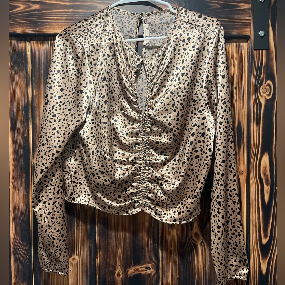 Silk Leopard Print Blouse